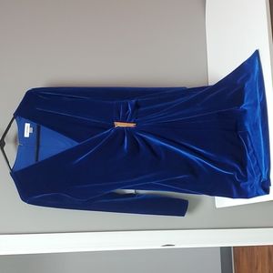 Calvin Klein Royal Blue Velvet Long Sleeve Dress size 10